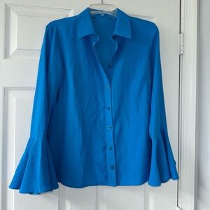 Boston Proper Vibrant Blue Button Up Blouse!